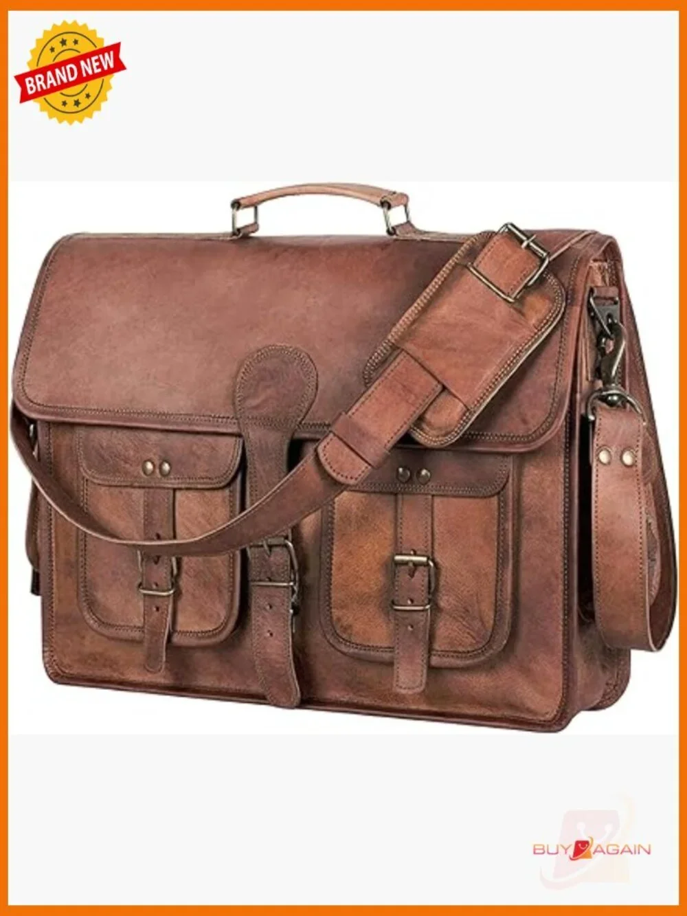 Vintage Leather Messenger Bag 18